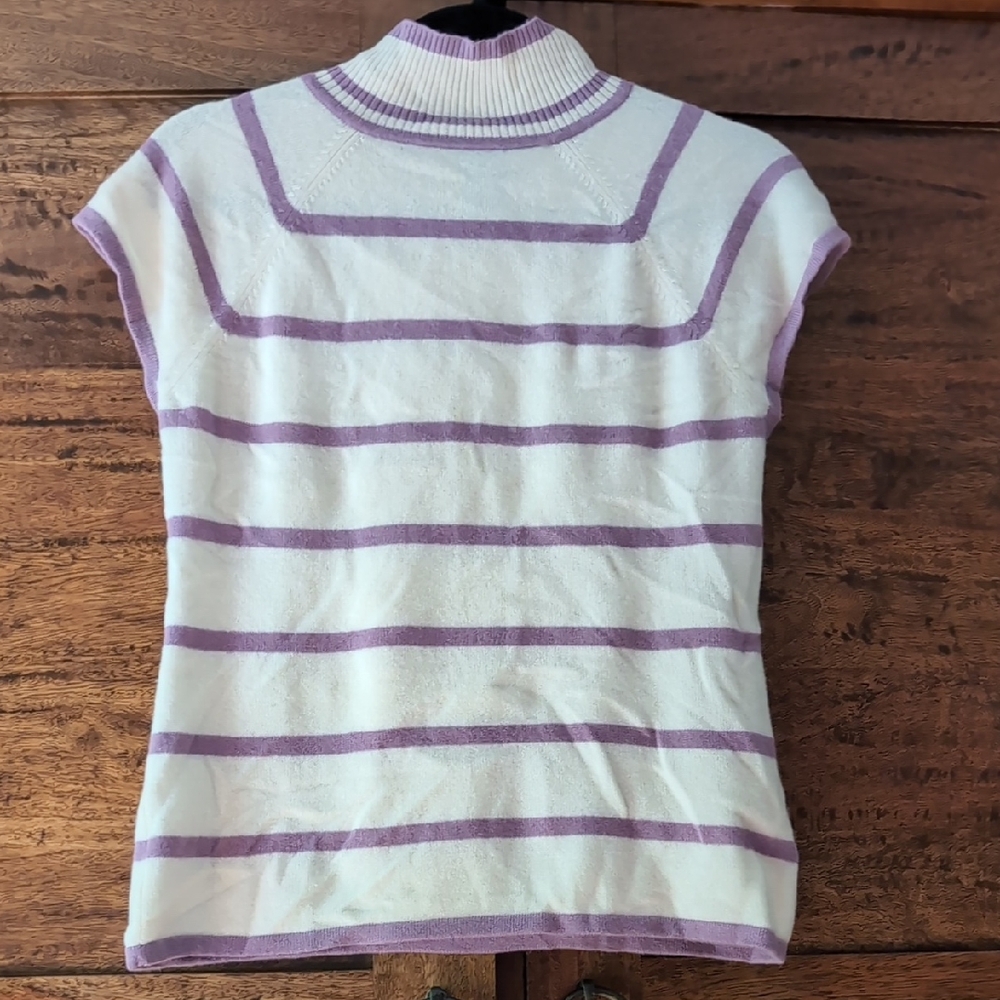 Kenzie Lavender and Cream Cashmere Sweater